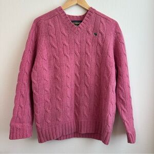 Vintage Abercrombie & Fitch V-Neck Sweater in Pink
